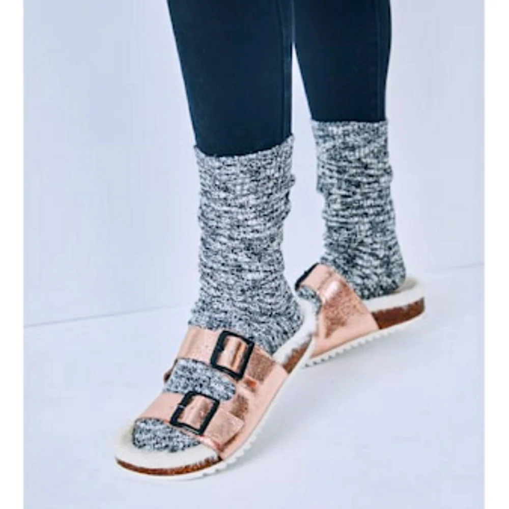 NWT Falon Slide Sandal Rose Gold Metallic Slip On Size Medium